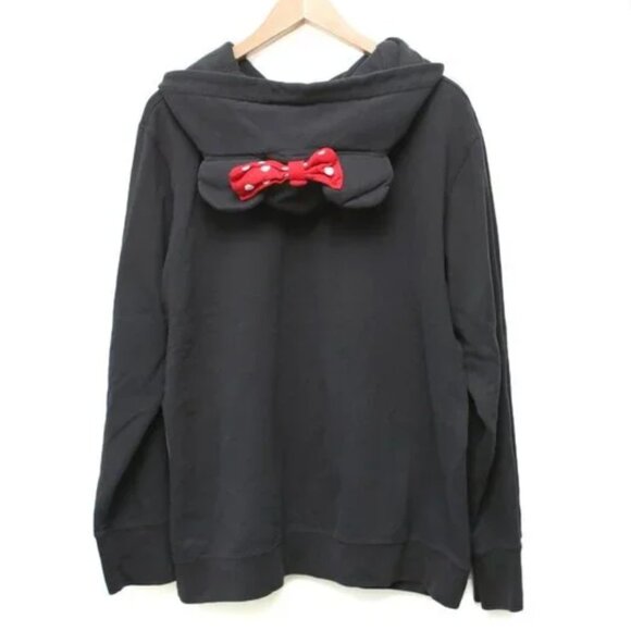Minnie Mouse Ear Hoodie Disney Resort Pullover Sweatshirt Bow Disneyland Black - Picture 3 of 8